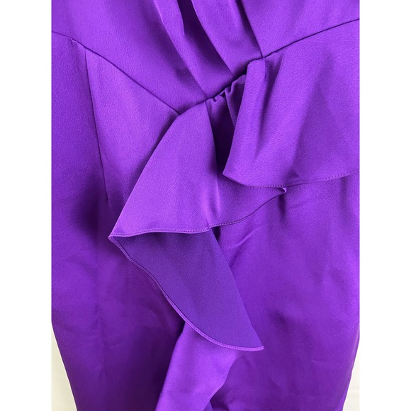 Women's Size Small NWT Kevin & Zhen Ruffle Dress Black & Purple Knee Length - Picture 4 of 7